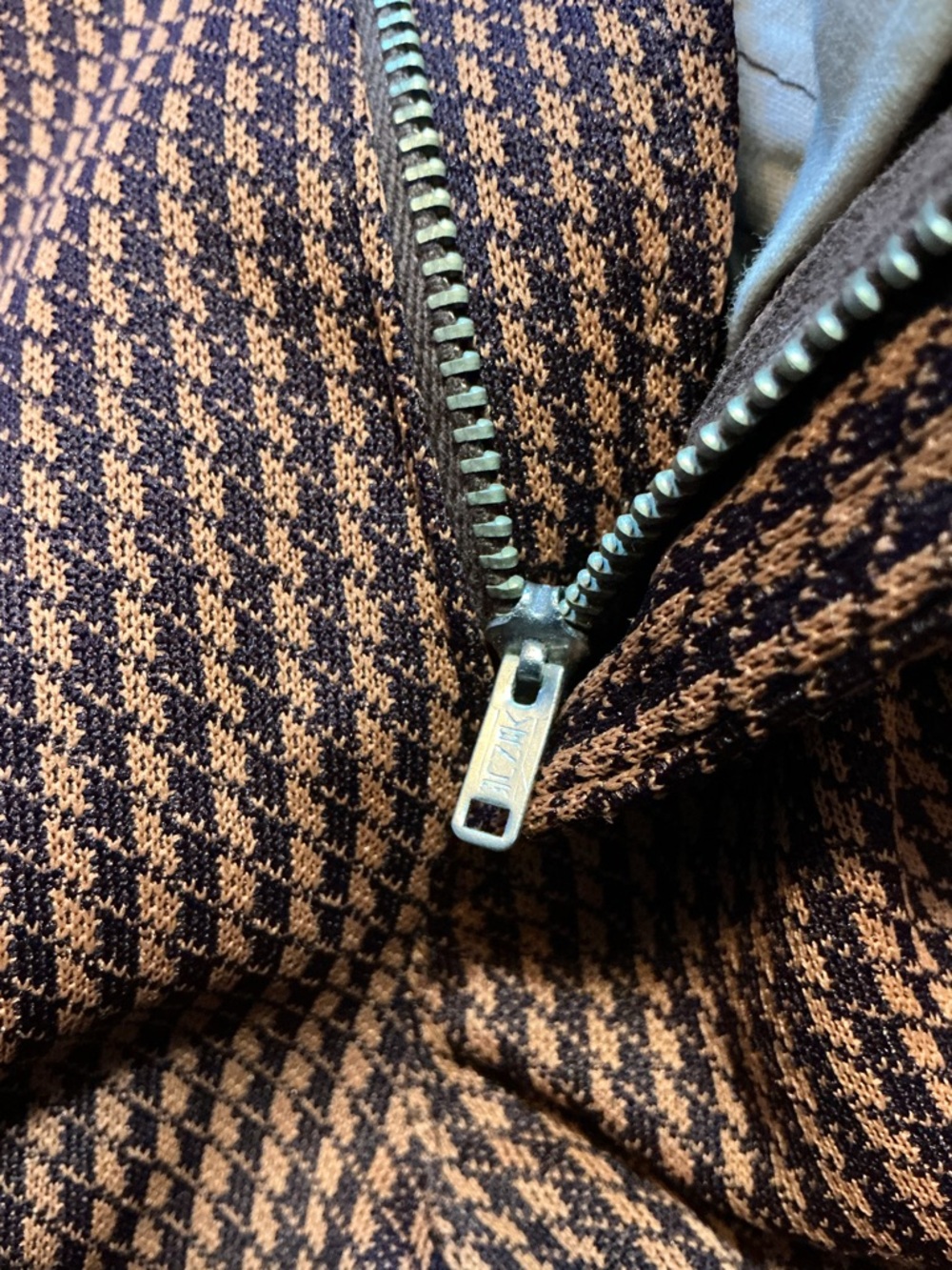 Vintage 70s Houndstooth Polyester Knit Flare Disco Atomic Leisure Dress Pants - Picture 4 of 13